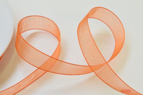 Bild von Band 50m/ 15mm, Organza, orange