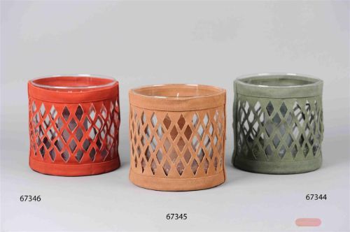 Bild von Manchette, Leder Jaqueta Ø20 x H20cm, grün