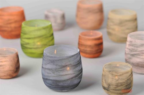 Bild von Votiv, Glas Tornadic Ø7x H7cm, grau