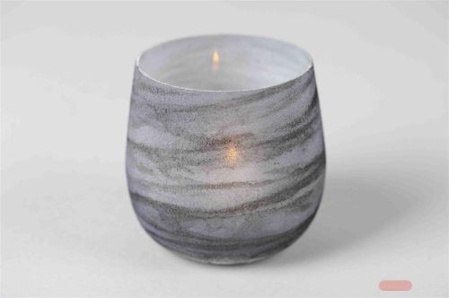 Bild von Votiv, Glas Tornadic Ø10x H10cm, grau