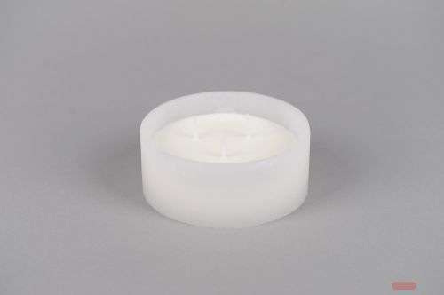 Bild von 3-Docht Kerze im Topf, H6cm x Ø150mm, weiss