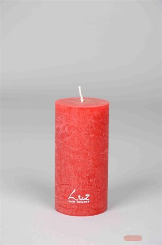 Bild von Rustic Zylinderkerze, 20cm x Ø80mm, antikrot