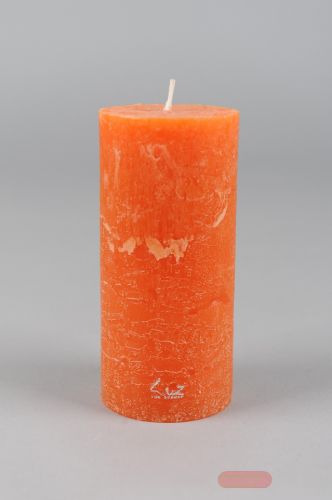 Bild von Rustic Zylinderkerze, 16cm x Ø60mm, orange