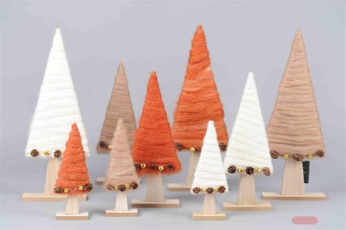Bild von Tannenbaum, Holz - Set/3 ass, creme