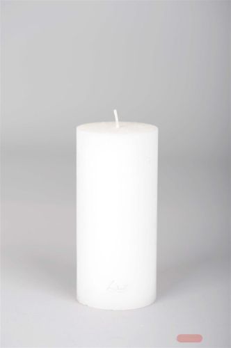 Bild von Rustic Zylinderkerze, 16cm x Ø60mm, weiss