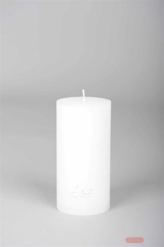 Bild von Rustic Zylinderkerze, 16cm x Ø80mm, weiss