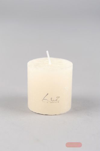 Bild von Rustic Zylinderkerze, 08cm x Ø80mm, asper weiss*