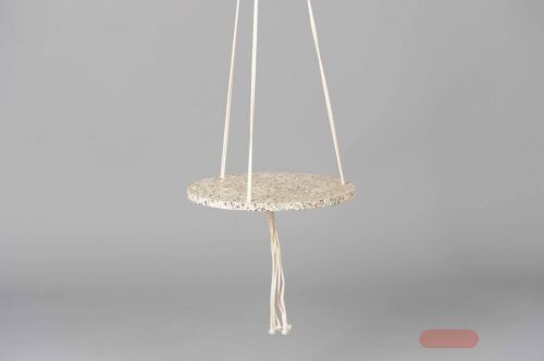 Bild von Makramee, mit Tragbord - Flint Stone Ø30cm, grün