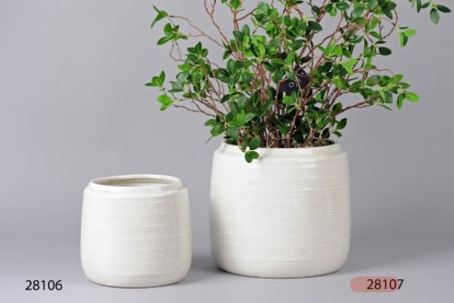 Bild von Blumentopf, Reactive Keramik Ø28x H26cm, créme