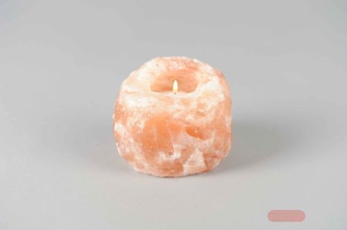 Bild von Teelichthalter, Steinsalz 1.5- 2 Kg, natur