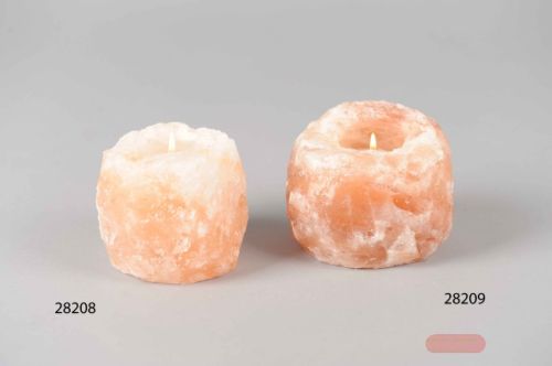 Bild von Teelichthalter, Steinsalz 0.6-1Kg - Ø10x H9cm, natur