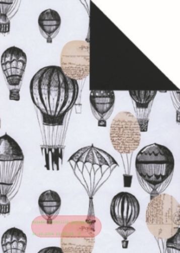 Bild von Rolle 200m x  70cm, Montgolfière Ballon, schwarz