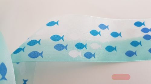 Bild von Band 25m/ 40mm, Fische, türkis-blau