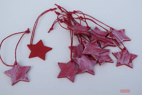 Bild von Anhänger, Stern Holz 55mm, rot