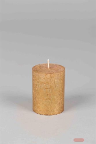 Bild von Metallic Zylinderkerze,   8cm x Ø60mm, gold