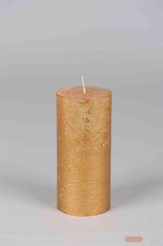 Bild von Metallic Zylinderkerze, 15cm x Ø70mm, gold