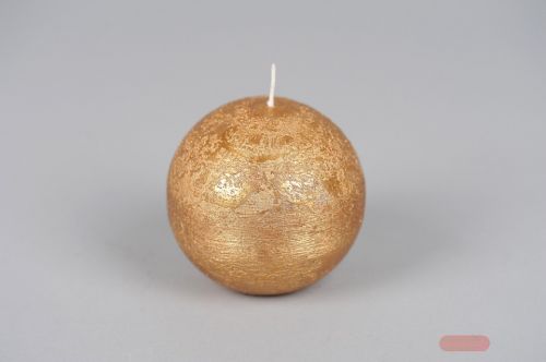 Bild von Metallic Kugelkerze, Ø100mm, gold