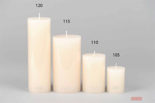 Bild von Kerze Classic, Uni - 12 x Ø 76mm, asper weiss