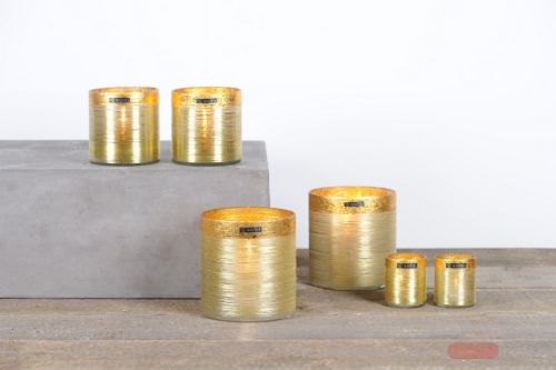 Bild von Windlicht, Bobine Ø15x H15cm, dorée