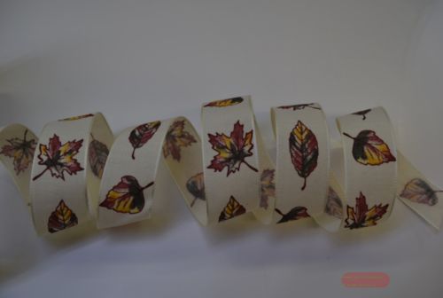 Bild von Band 15m/ 15mm, Herbst - mit Blatt, natur