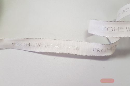 Bild von Band 20m/ 15mm, Frohe Weihnachten, silber