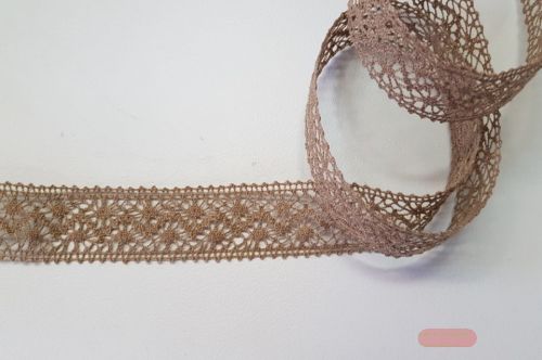 Bild von Band 20m/ 22mm, Häkel-Spitzenborte, braun