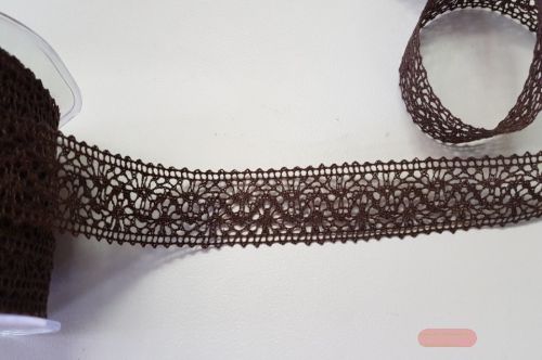 Bild von Band 20m/ 22mm, Häkel-Spitzenborte, d'braun