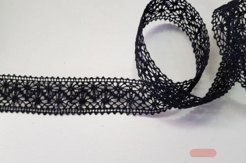 Bild von Band 20m/ 22mm, Häkel-Spitzenborte, schwarz