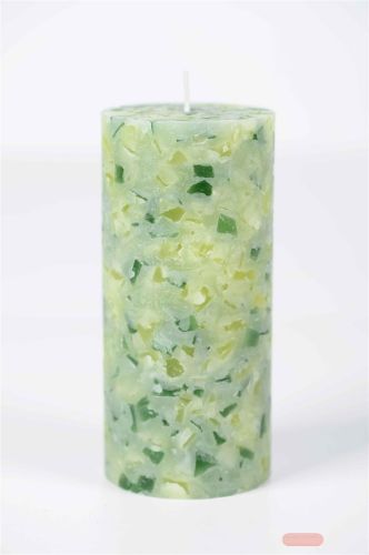 Bild von Terrazzo  Zylinderkerz, 15cm x Ø70mm, anis