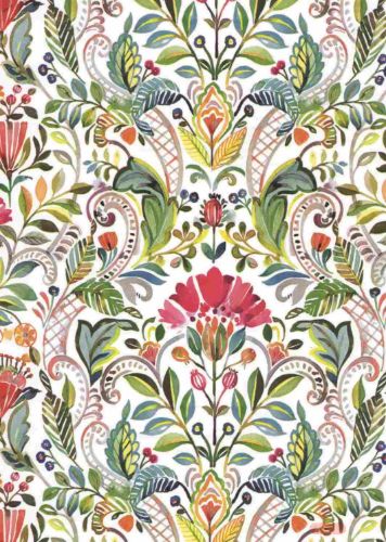 Bild von Bogen 70x 100cm, Santorin Blumen, bunt