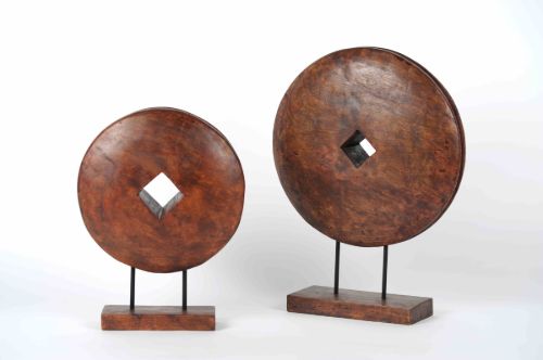 Bild von Objekt Rad - Holz Ø39x 10x H51cm, braun