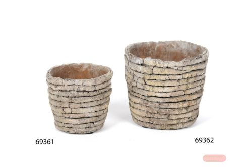 Bild von Blumentopf,  Lamellla Zement Ø16xH14.5cm, grau