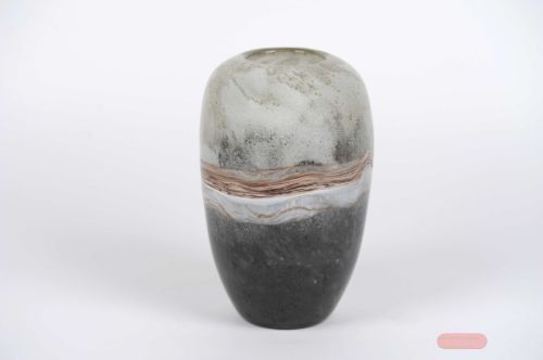 Bild von Glasvase, Flowtrack Ø18x H26cm, grey