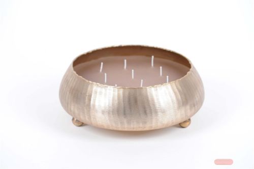 Bild von Kerzen Schale, Alu - rund Ø26x H9.5cm, champagner