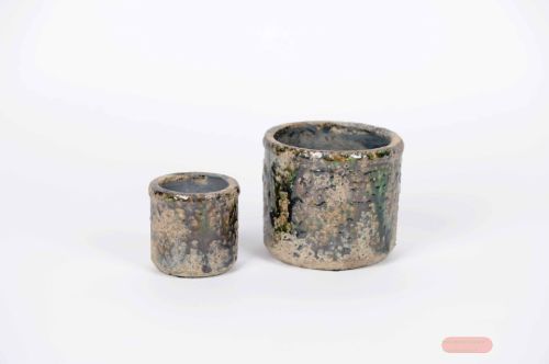Bild von Blumentopf, Cliff rock Ø14.5x H14cm, braun