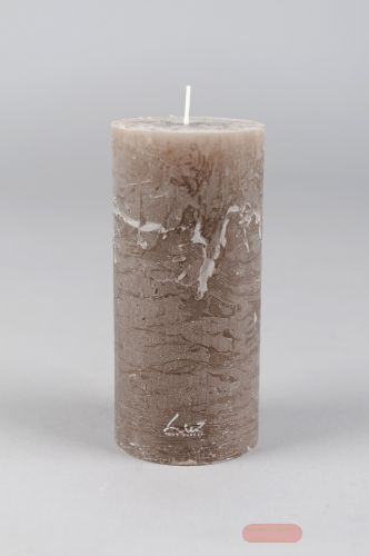 Bild von Rustic Zylinderkerze, 16cm x Ø60mm, taupe*