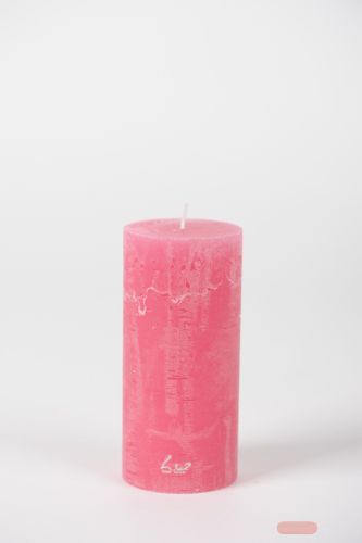 Bild von Rustic Zylinderkerze, 16cm x Ø60mm, fuchsia