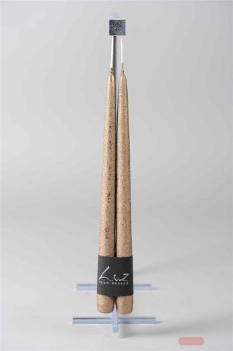 Bild von Metallic Tauchkerze, 30cm x Ø22mm - Paar, antikg.