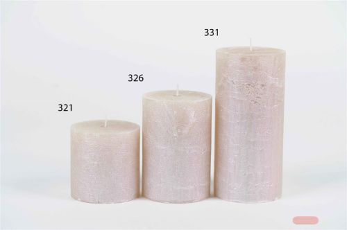 Bild von Metallic Zylinderkerze,   9cm x Ø90mm, pearl