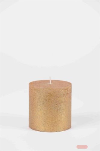 Bild von Metallic Zylinderkerze,   9cm x Ø90mm, gold