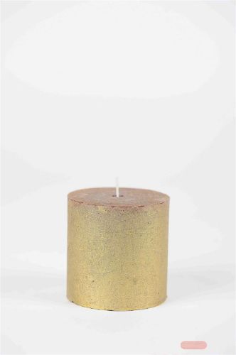 Bild von Metallic Zylinderkerze,   9cm x Ø90mm, gold/26