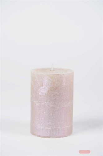 Bild von Metallic Zylinderkerze, 13cm x Ø90mm, pearl