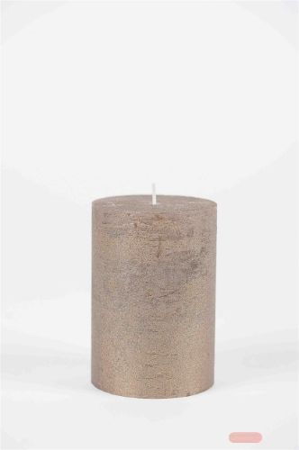 Bild von Metallic Zylinderkerze, 13cm x Ø90mm, antikgold