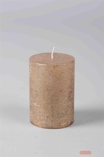 Bild von Metallic Zylinderkerze, 10cm x Ø70mm, antikgold