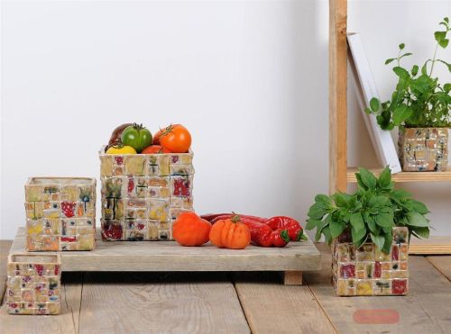 Bild von BlumenTopf, Keramik Cubi L8.5x H8.5cm, bunt*