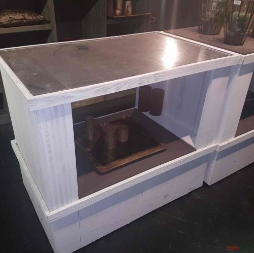 Bild von Tisch, Holz B118x 74x H100cm - ohne Räder, weiss