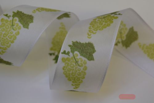 Bild von Band 25m/ 40mm, Traube, grün/weiss