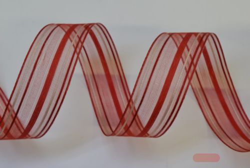 Bild von Band 20m/ 25mm, Streifen, rot