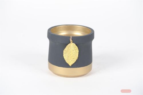 Bild von Blumentopf, Bijou - Zement Ø14x H13cm, schwarz