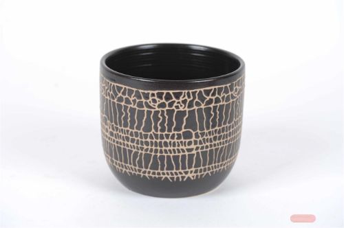 Bild von Blumentopf, Croco Ø19x H17cm, black